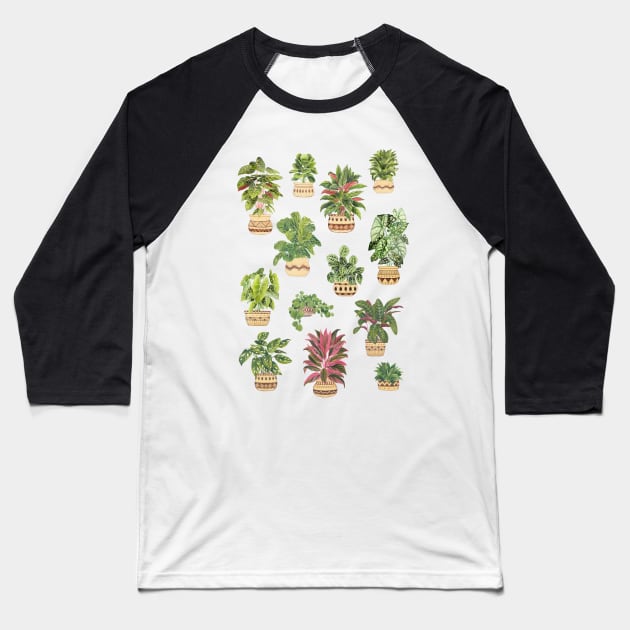 House plants collection Baseball T-Shirt by Gush Art Studio 1